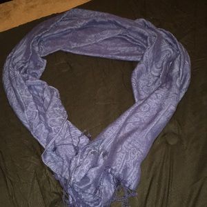 Blue Scarf/Headwrap with tassels